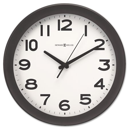 Kenwick Wall Clock, 13.5"" Diameter, Black Case, 1 AA (sold separately) -  HOWARD MILLER, 625-485